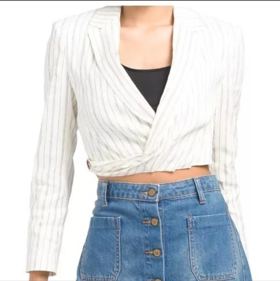 ZARA Womens Long Sleeves Linen Blend Short Cropped Blazer Jacket Size XS - Picture 2 of 15